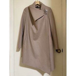 All Saints Tan Asymmetric Coat